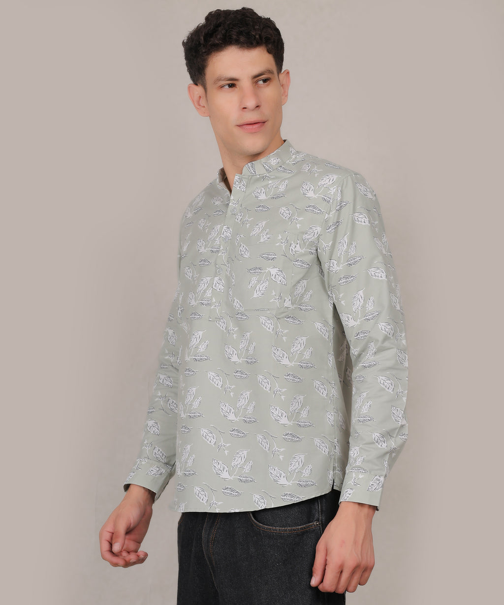 CONCHIC Men’s Solid Pure Cotton Short Kurta