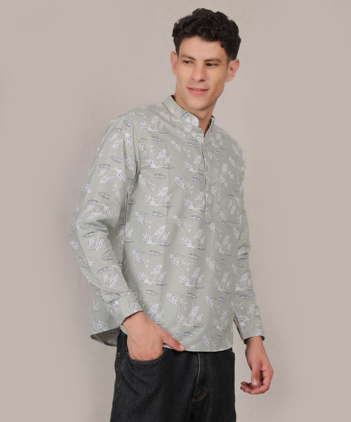 CONCHIC Men’s Solid Pure Cotton Short Kurta