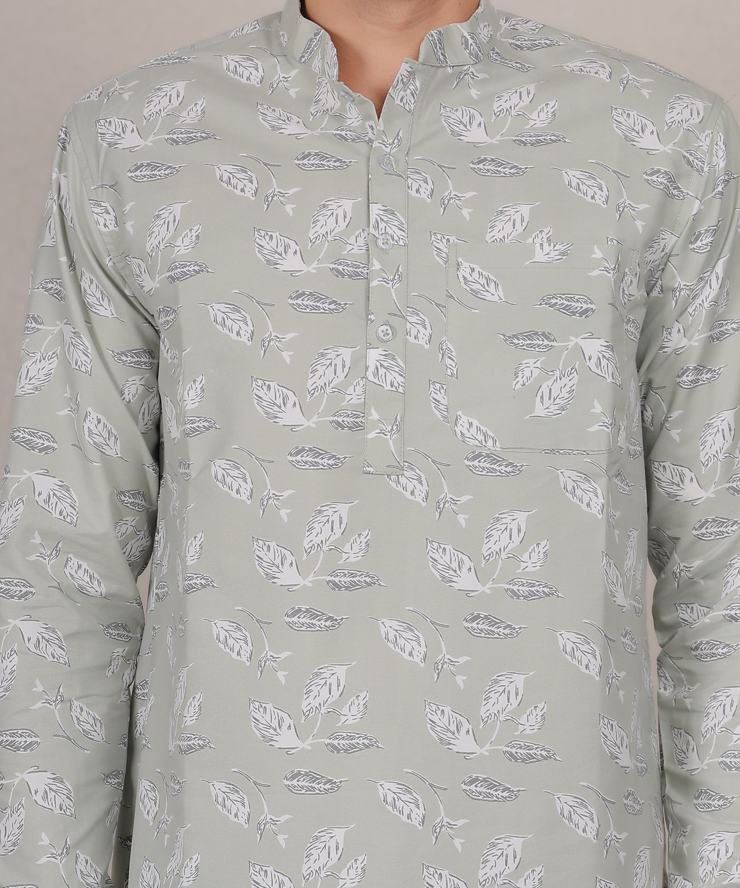 CONCHIC Men’s Solid Pure Cotton Short Kurta