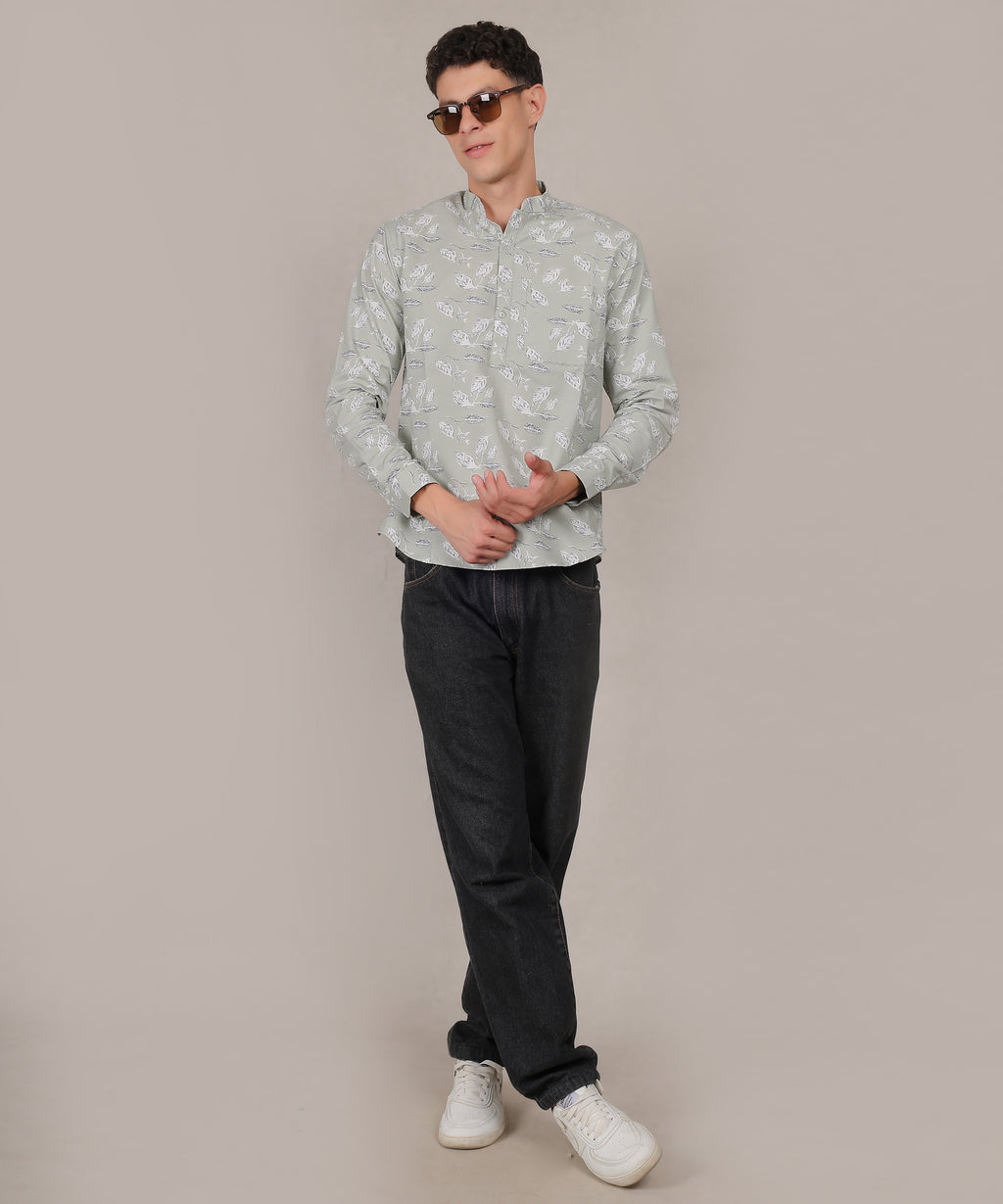 CONCHIC Men’s Solid Pure Cotton Short Kurta